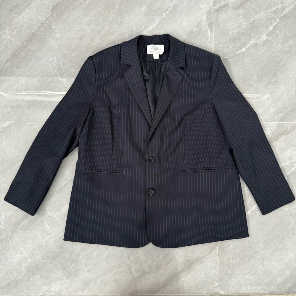 Women’s Mare Mare Anthropologie Pinstripe Oversized Blazer Button Up Size Small - Picture 6 of 16